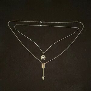 Elegant Silver Arrow and Paw Pendant Necklace